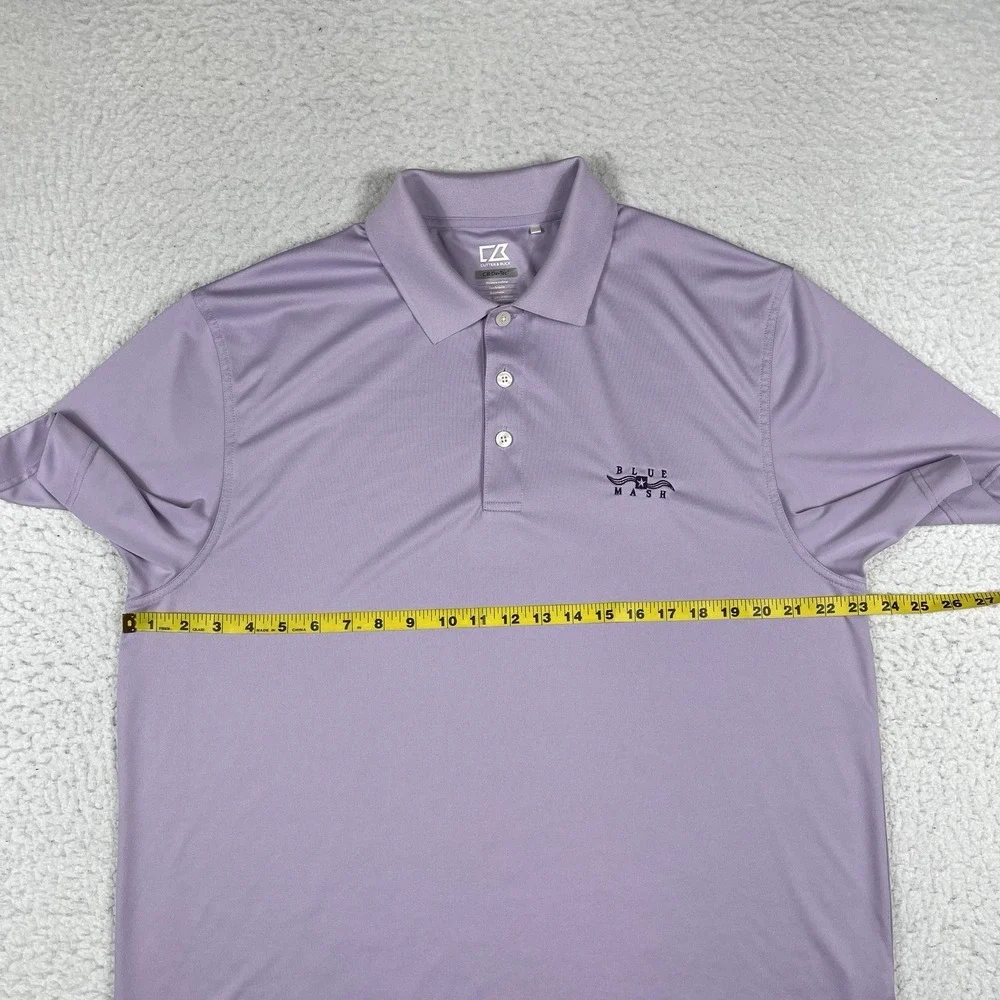 Cutter & Buck Polo‎ Shirt Mens XL Purple Casual Travel Vacation Golf Blue Mash